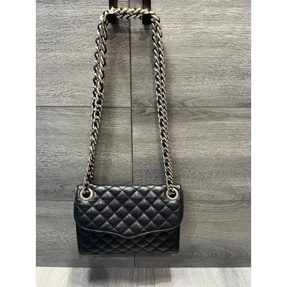 Rebecca Minkoff Black Quilted Mini Affair Bag Gold Chain Crossbody B000419 - Picture 2 of 9